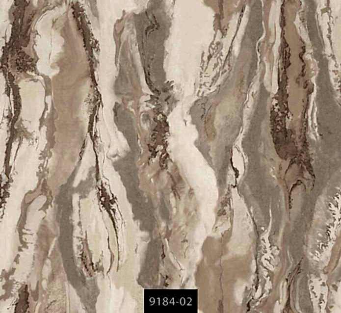 Valerian 9184-02 Sıcak Vizon & Kahve Mermer Desenli İth